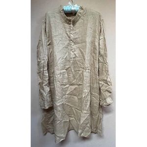 CP Shades Jasmine Tunic, Tan Linen, Size Large